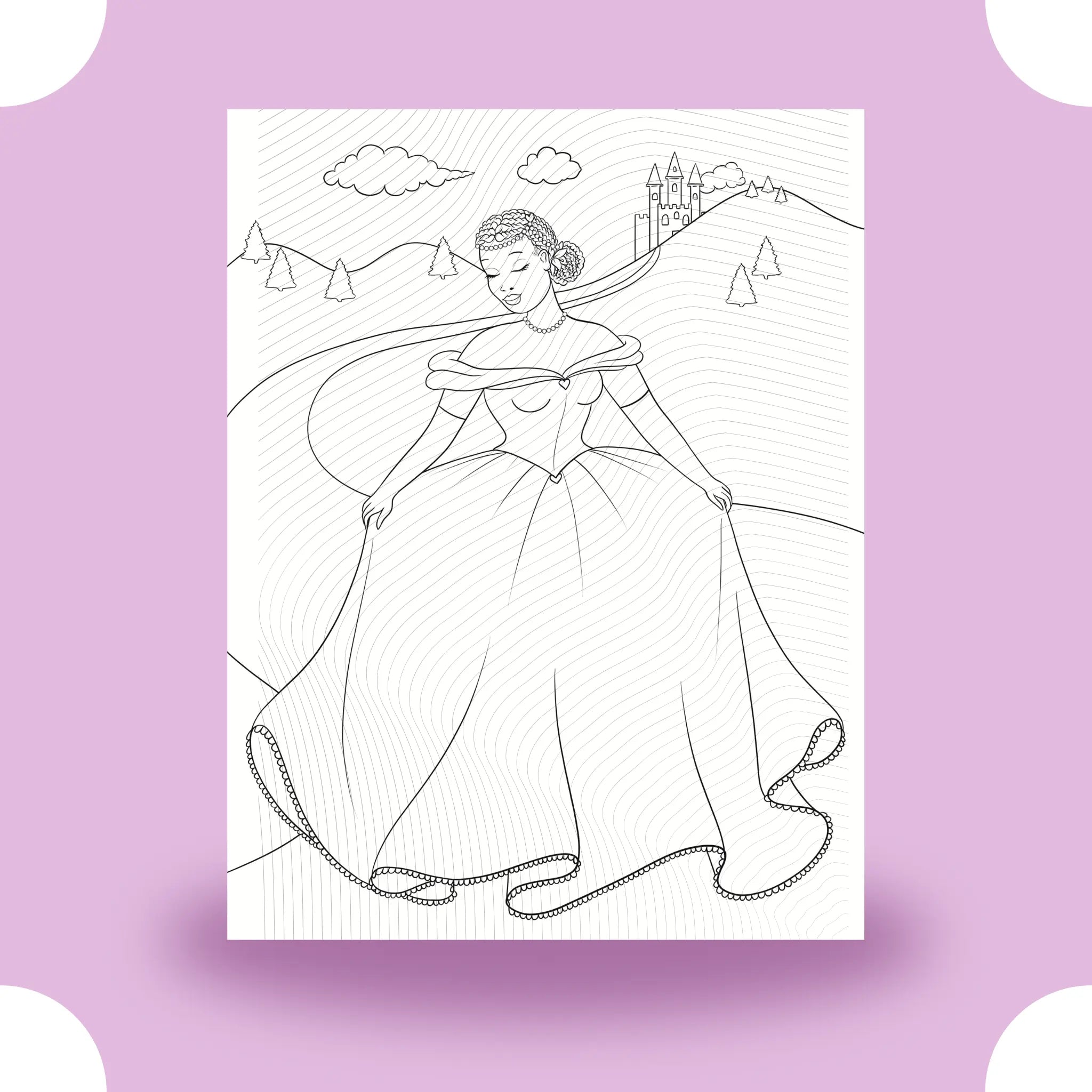 Princess with Castle Coloring Page Dorothy Gilbert