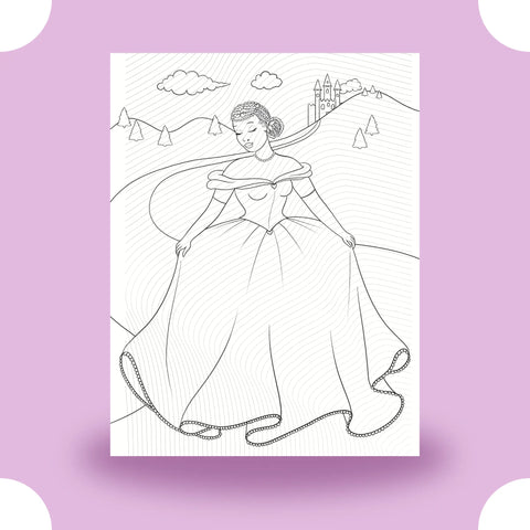 Princess with Castle Coloring Page Dorothy Gilbert