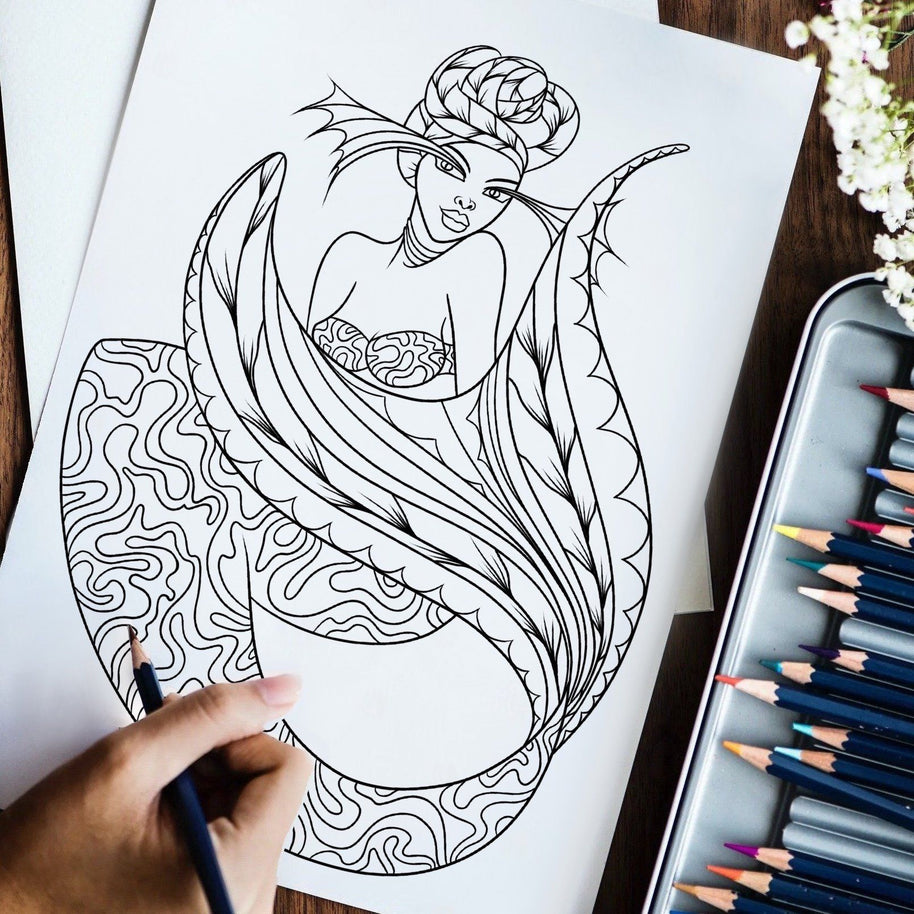 Fierce Fantasy Coloring Book Vol. 2: Melanin Mermaids Dorothy Gilbert