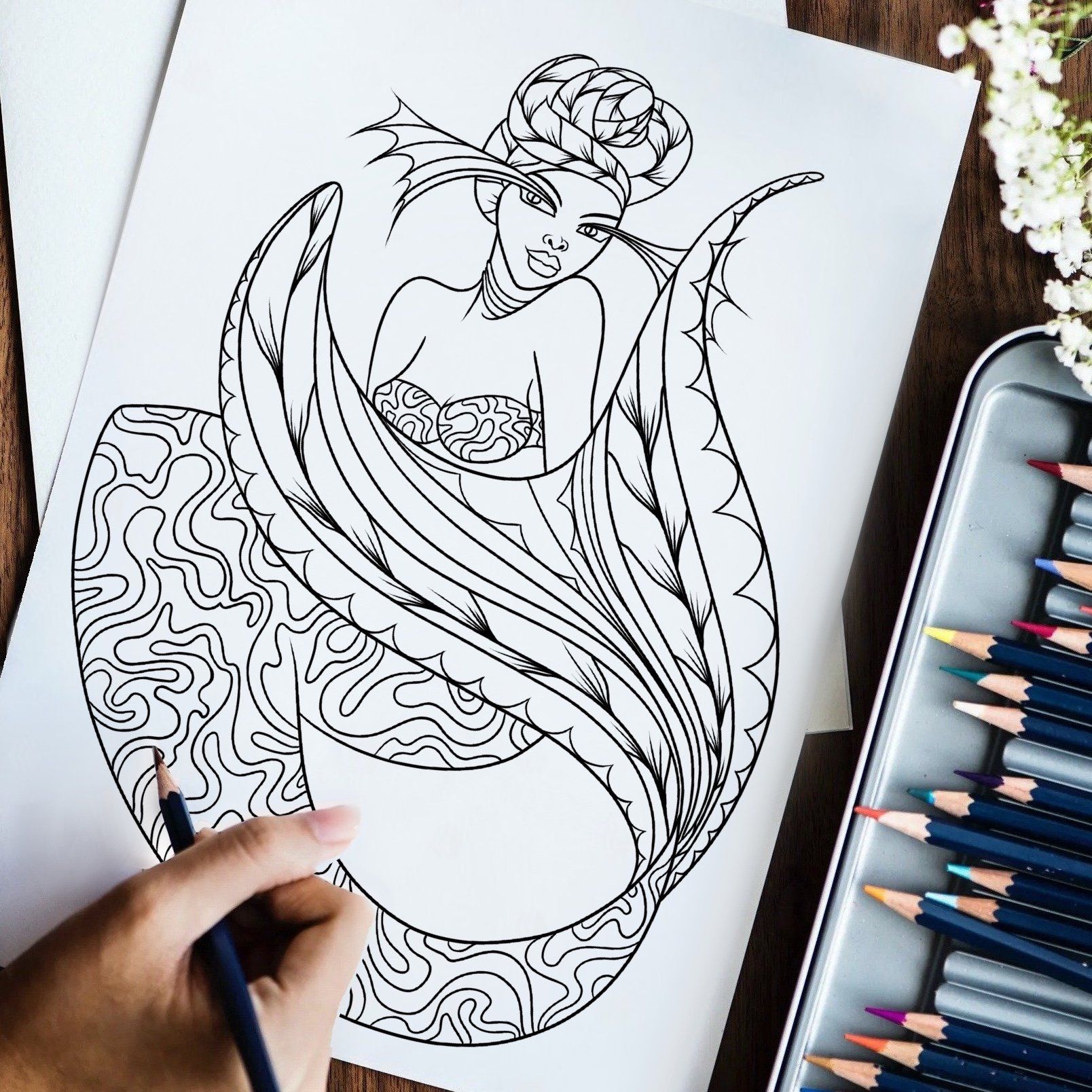 Fierce Fantasy Coloring Book Vol. 2: Melanin Mermaids Dorothy Gilbert