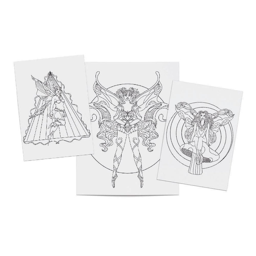 Fierce Fantasy Fairies Printable Coloring Pack (PDF) Dorothy Gilbert